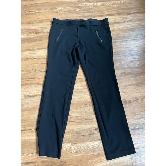 Alfani Womens 12 Black Elastic Waist Pull on Pants Straight Leg Basics - Picture 1 of 3